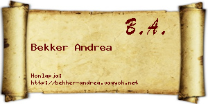Bekker Andrea névjegykártya